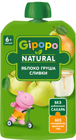 Пюре Яблоко, Груша, Сливки, 90 г 