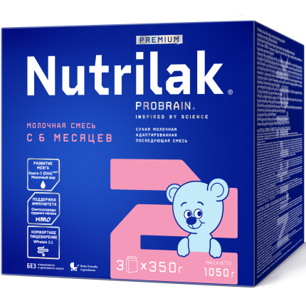 Смесь молочная сухая Nutrilak Premium (Нутрилак Премиум) 2 адаптированная, 1050 г