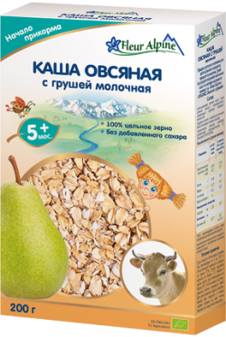 Каша FLEUR ALPINE  молочная овсяная с грушей  200г