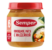 Пюре Semper (Сэмпер) Овощное рагу с индейкой, 100 г