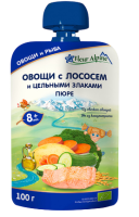Пюре Fleur Alpine (Флер Альпин) Овощи с лососем и цельными злаками, 100 г 