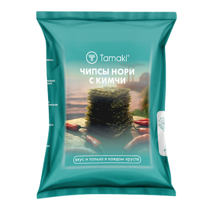Морская капуста сушеная (чипсы нори) со вкусом Кимчи, 4 г