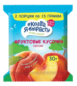 Фруктовые кусочки Когда я вырасту из персиков и яблок, 30 г