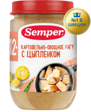 Пюре Картофельно-овощное рагу с цыпленком, 190 г