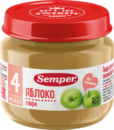 Пюре Semper (Сэмпер) Яблоко, 80 г