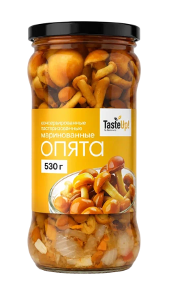 Опята маринованные консервированные, 580 мл/530 г (масса продукта 320 г) 