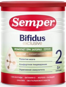Смесь Semper Bifidus Exclusive (Семпер Бифидус Эксклюзив) 2, 400г