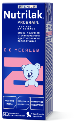 Смесь молочная Nutrilak Premium 2 (Нутрилак) адаптированная стерилизованная, 200 мл