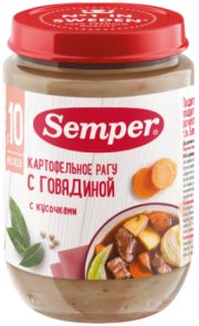 Пюре Semper (Сэмпер) Картофельное рагу с говядиной, 190 г