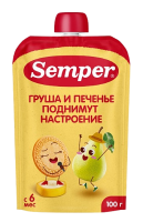 Пюре Semper (Сэмпер) Мультифрукт с печеньем, 100 г