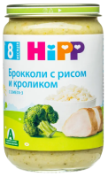 Пюре Брокколи с рисом и кроликом, 190 г