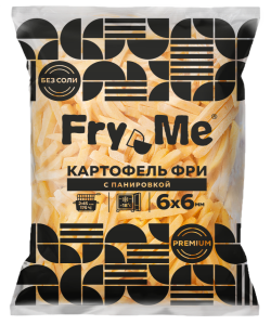 Картофель Фри с панировкой Fry Me Premium 6x6 мм 2,5 кг