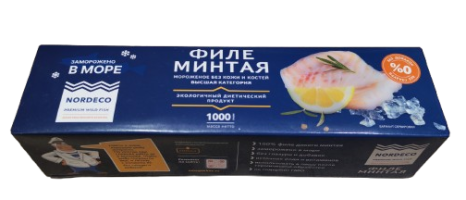 Филе минтая без кожи и костей мороженое, 1 кг