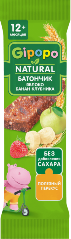 Баточик злаково-фруктовый Яблоко, Банан, Клубника, 20 г