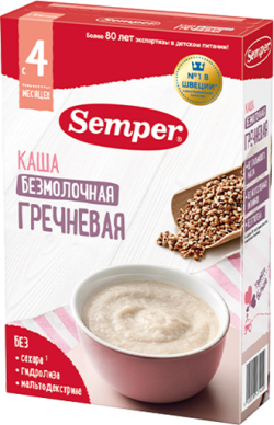 Каша Semper (Сэмпер) безмолочная Гречневая, 180 г