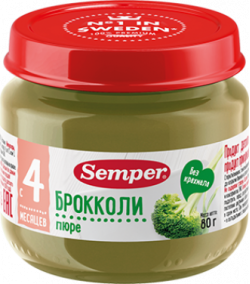 Пюре Semper (Сэмпер) Брокколи, 80 г