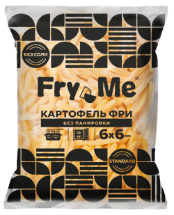 Картофель фри без панировки Fry Me Standard 6х6 мм Standard 2,5 кг