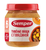 Пюре Semper (Сэмпер) Тушеные овощи с говядиной, 100 г