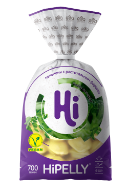 Растительный п/ф HiPELLY в тесте (ПЕЛЬМЕНИ, подходят для постного меню), 700 г