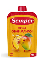 Пюре Semper (Сэмпер) Яблоко, манго, персик, 100 г