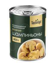 Шампиньоны резаные консервированные, 425 мл/ 400 г (масса продукта 200 г)