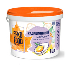 Майонез  традиционный 67%, 10 л/ 9,4 кг 