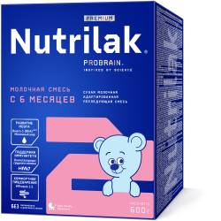 Смесь молочная сухая Nutrilak Premium (Нутрилак Премиум) 2 адаптированная, 600 г