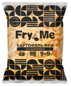 Картофель фри без панировки Fry Me Standard 9х9 мм 2,5 кг