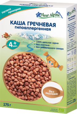 Каша FLEUR ALPINE безмолочная гречневая гиппоалергенная, 175 г.