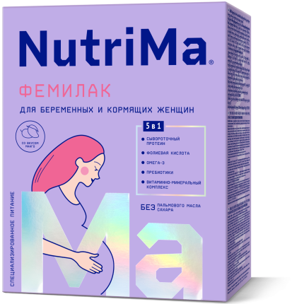 Смесь NutriMa (НутриМа) Фемилак со вкусом манго для беременных и кормящих женщин, 350 г