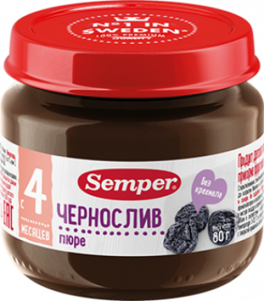 Пюре Semper (Сэмпер) Чернослив, 80 г