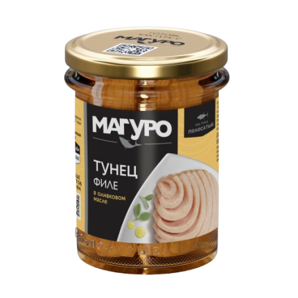 Тунец полосатый филе в оливковом масле, 200 г