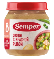 Пюре Semper (Сэмпер) Овощи с красной рыбой, 100 г