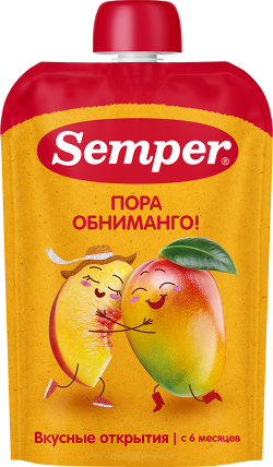 Пюре Semper (Сэмпер) Яблоко, манго, персик, 100 г