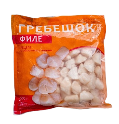 Гребешок 40/60 замороженный без икры IQF, 500 г