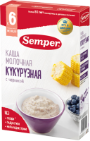 Каша Semper (Сэмпер) молочная Кукурузная с черникой, 180 г
