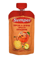 Пюре Персик и Банан с печеньем, 100 г