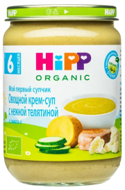 Овощной крем-суп с нежной телятиной, 190 г