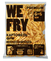 Картофель фри с панировкой и кожурой 6x6 мм (S22) быстрозамороженный Premium We Fry, 2,5 кг