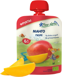 Пюре FLEUR ALPINE  манго 90г (пауч)