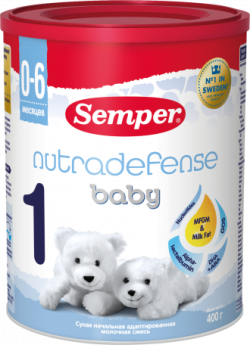 Смесь молочная сухая Semper Nutradefense Baby (Сэмпер Нутрадефенс Бэби) 1 адаптированная, 400 г