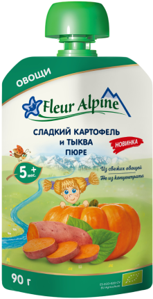 Пюре Fleur Alpine (Флер Альпин) Сладкий картофель и тыква, 90 г