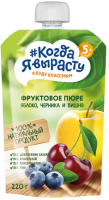Пюре Когда я вырасту Яблоко, черника, вишня, 220 г
