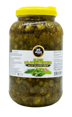 Перец Халапеньо маринованный резаный, 4,07 кг/3,7 л (масса основного продукта 1,6 кг)