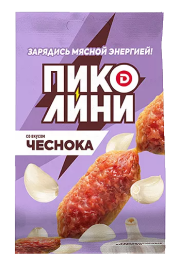 Колбаска Пиколини со вкусом Чеснока полусухие сырокопченые, 50 г
