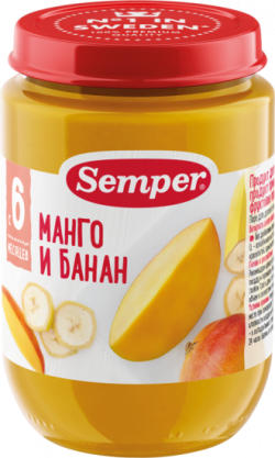 Пюре Semper (Сэмпер) Манго и банан, 190 г