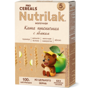 Каша Nutrilak (Нутрилак) PROCEREALS молочная Пшеничная с яблоком цельнозерновая, 200 г 