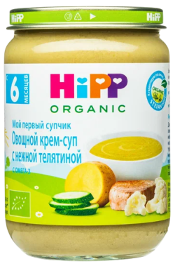 Овощной крем-суп с нежной телятиной, 190 г