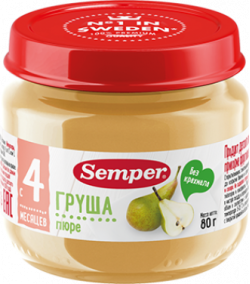 Пюре Semper (Сэмпер) Груша, 80 г