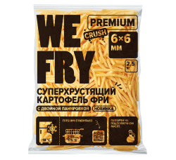 Картофель фри (DS02) с Панировкой 6х6 мм Crush Premium,  2,5 кг